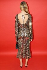 Afterglow Sequin Long Sleeve Open Back Top