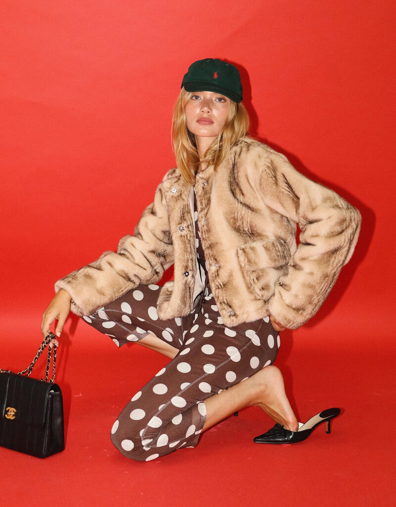 Pocket Front Faux Fur Jacket