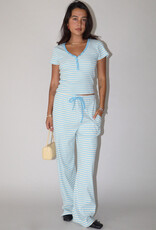 Striped Ribbed Drawstring Pants