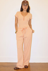 Striped Ribbed Drawstring Pants