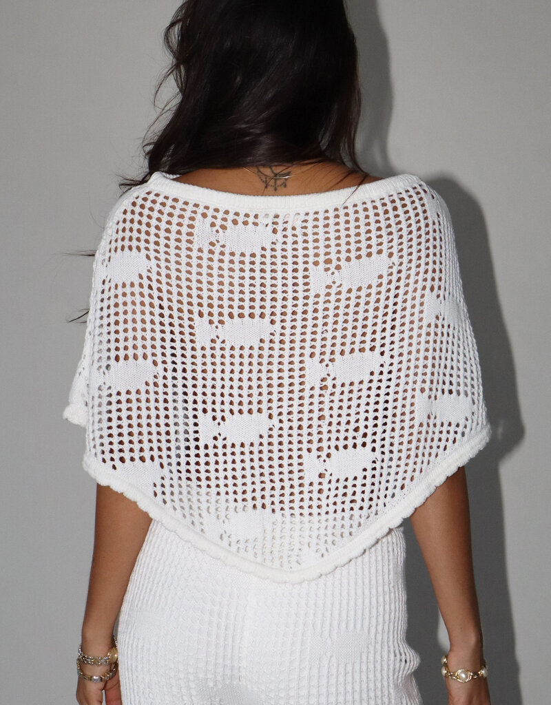 Crochet Open Knit Poncho Top