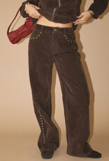 Studded Suede Wide Leg Pant