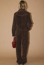 Studded Suede Wide Leg Pant