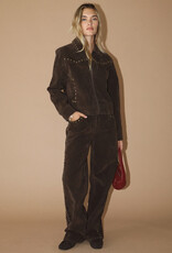 Studded Suede Wide Leg Pant