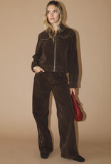 Studded Suede Wide Leg Pant