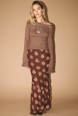 Off Shoulder Sweater With Crochet Trim