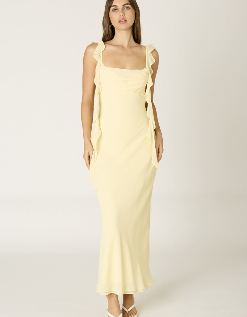 Jinea Chiffon Frill Maxi Dress