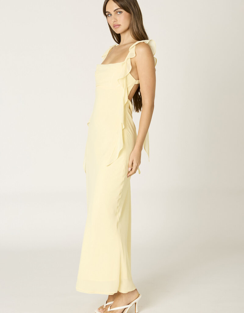 Jinea Chiffon Frill Maxi Dress