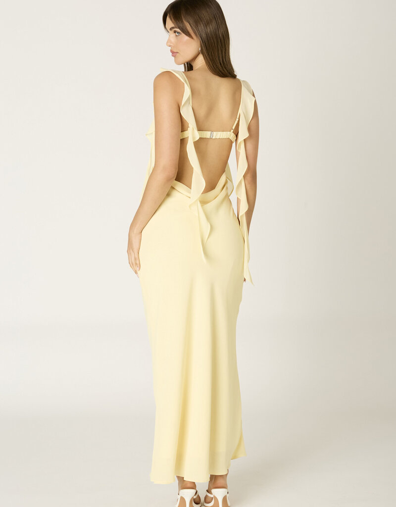 Jinea Chiffon Frill Maxi Dress