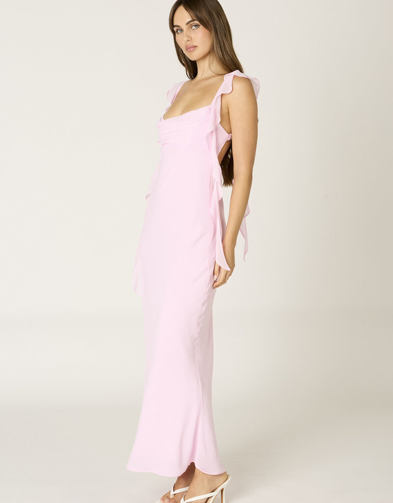Jinea Chiffon Frill Maxi Dress