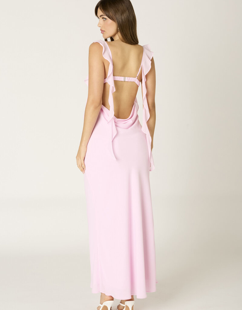 Jinea Chiffon Frill Maxi Dress