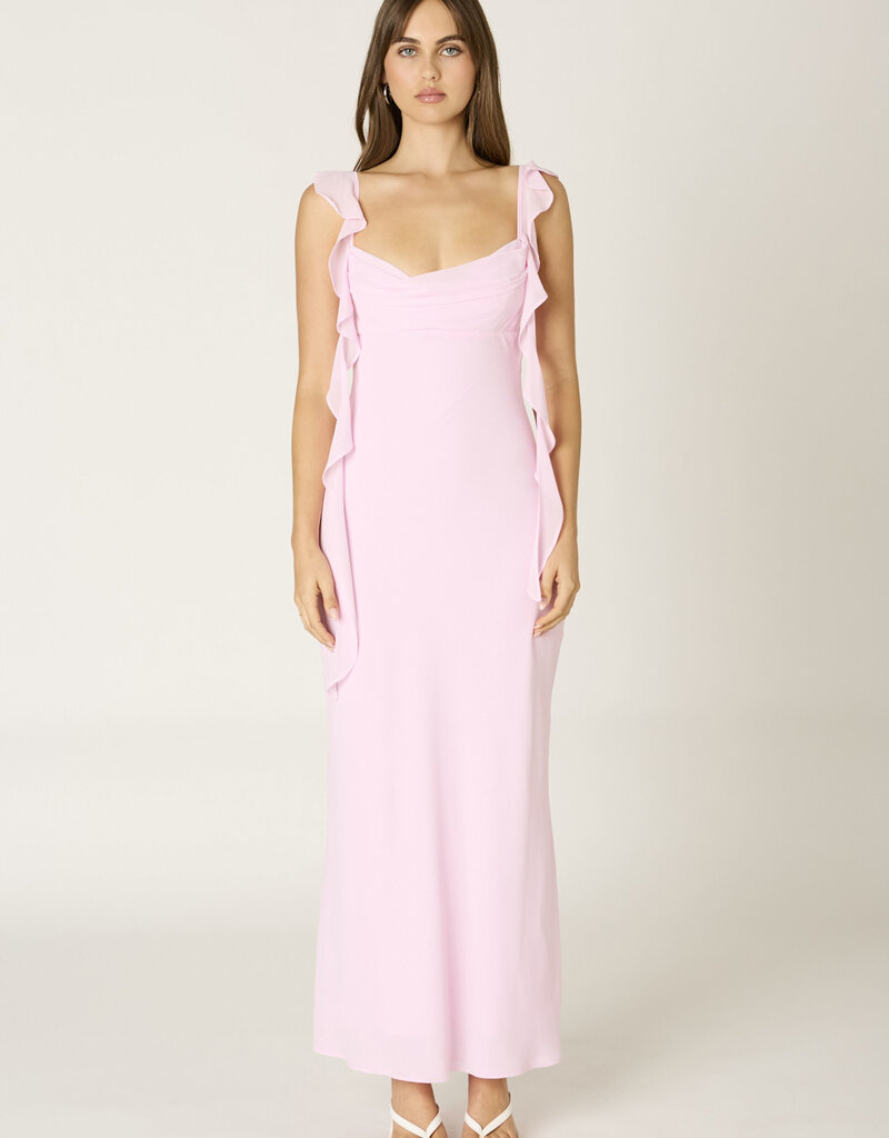 Jinea Chiffon Frill Maxi Dress