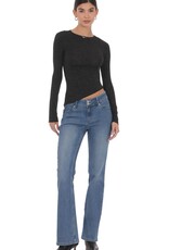 Lucy In The Sky Double Button Slim Flare Jeans