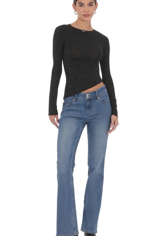 Lucy In The Sky Double Button Slim Flare Jeans