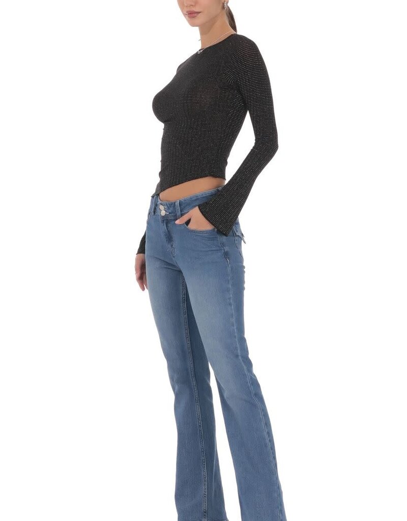 Lucy In The Sky Double Button Slim Flare Jeans