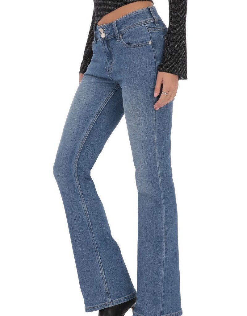 Lucy In The Sky Double Button Slim Flare Jeans