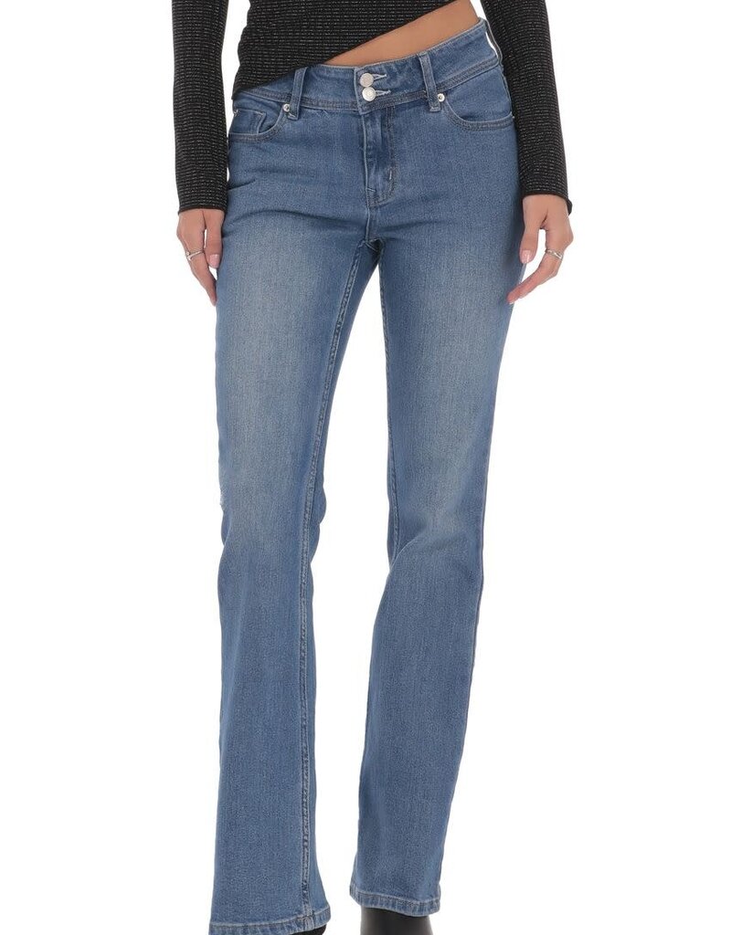 Lucy In The Sky Double Button Slim Flare Jeans