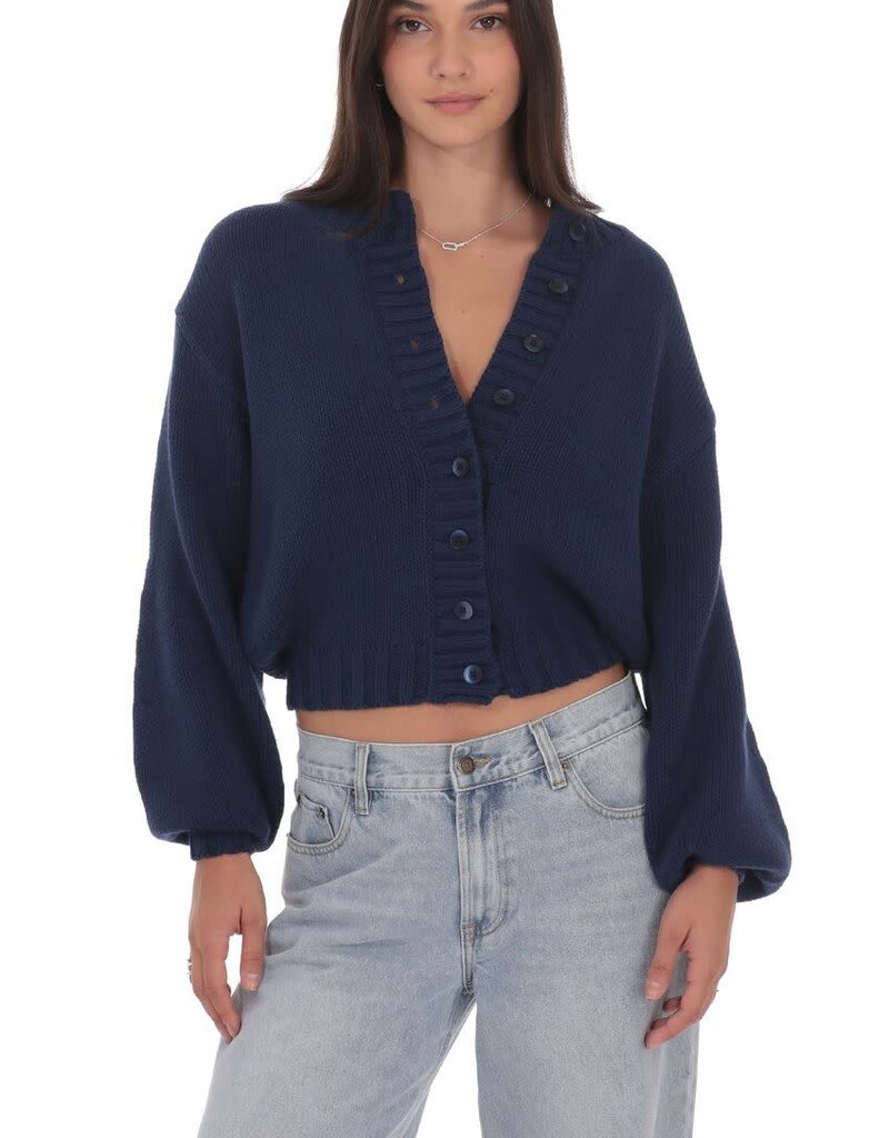 Lucy In The Sky Chunky Knit Cardigan Long Sleeve Sweater