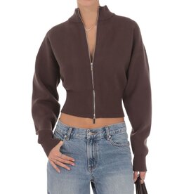 Lucy In The Sky Knit Mock Neck Zip Up Cardigan