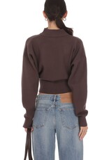 Lucy In The Sky Knit Mock Neck Zip Up Cardigan