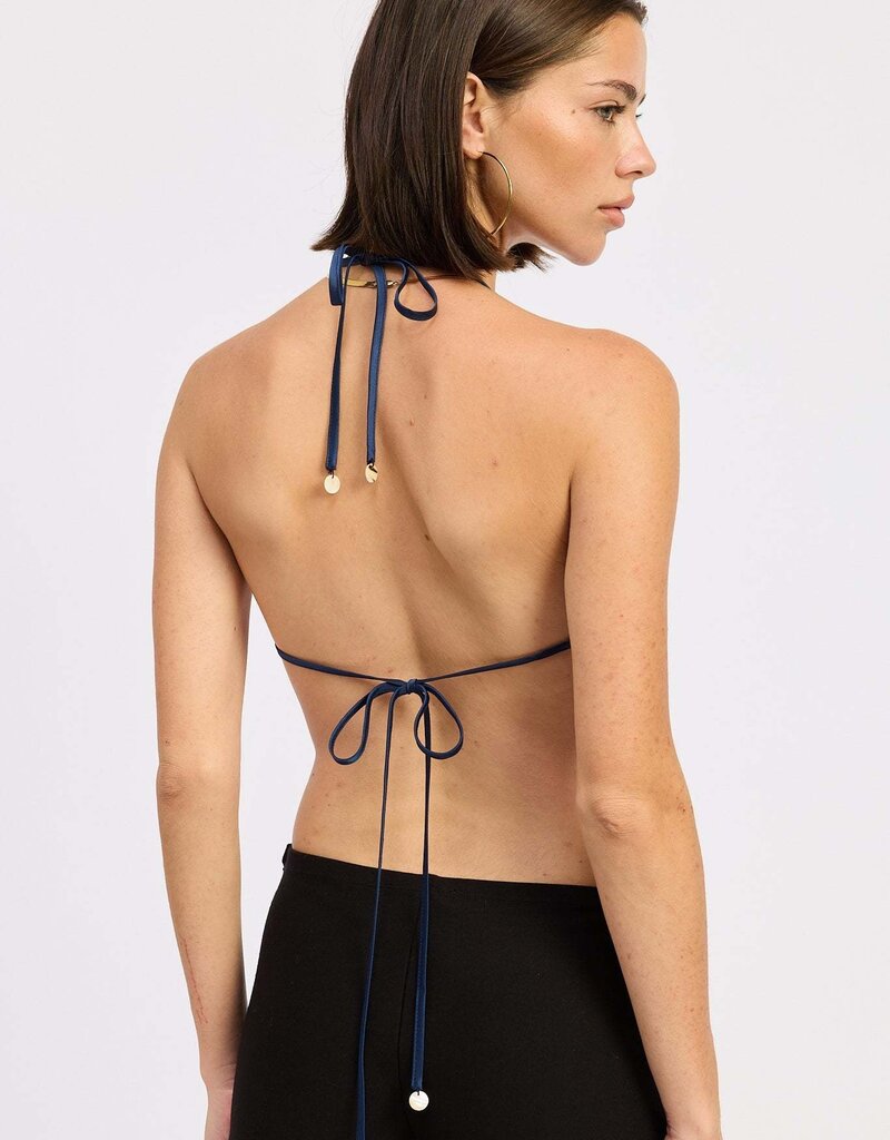 Open Back Halter Sequin Top