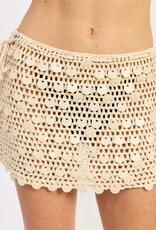 Shell Trim Crochet Mini Skirt