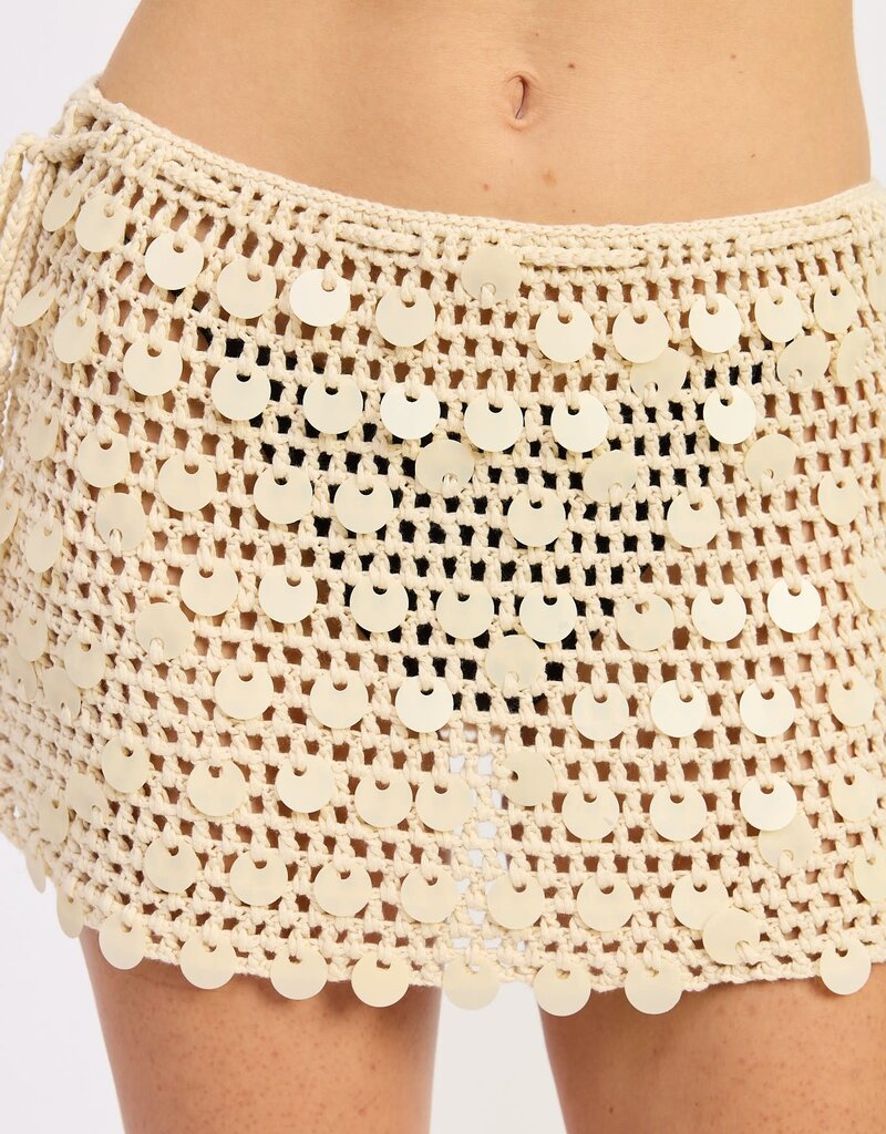 Shell Trim Crochet Mini Skirt