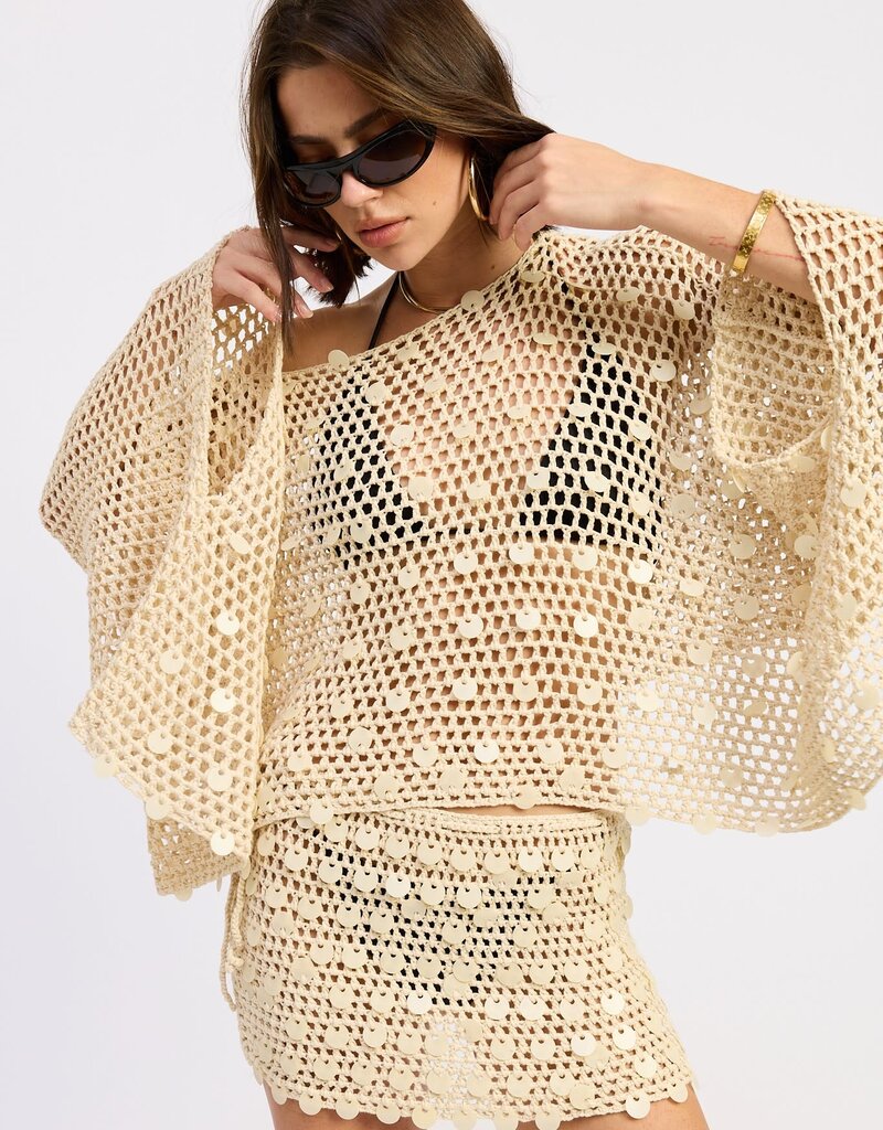 Shell Trim Crochet Mini Skirt