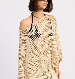 Shell Trim Crochet Poncho