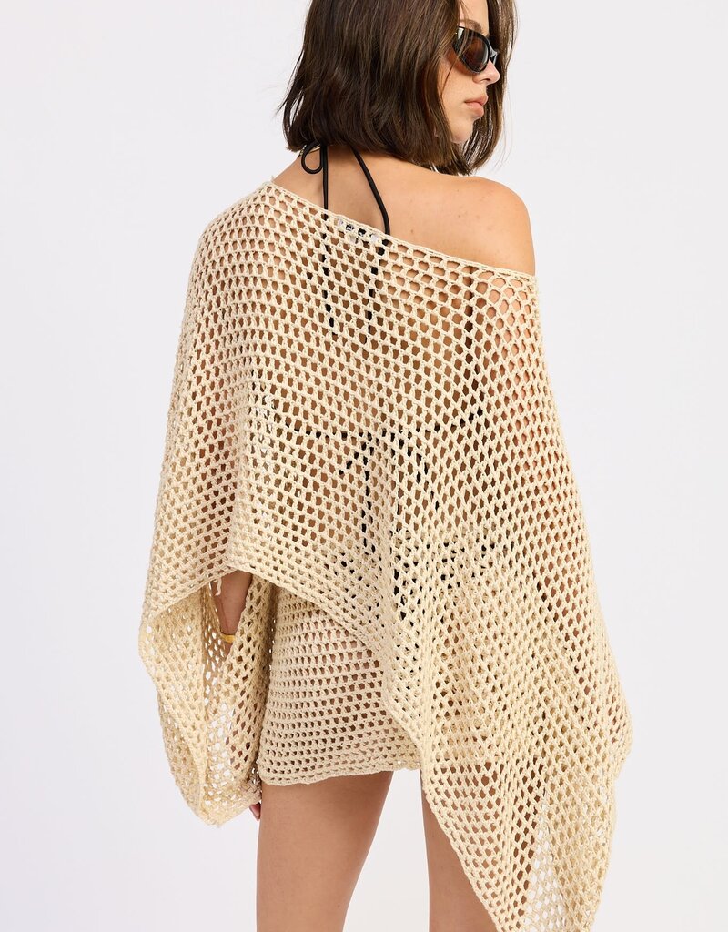 Shell Trim Crochet Poncho