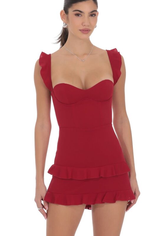 Lucy In The Sky Ruffle Bodycon Mini Dress