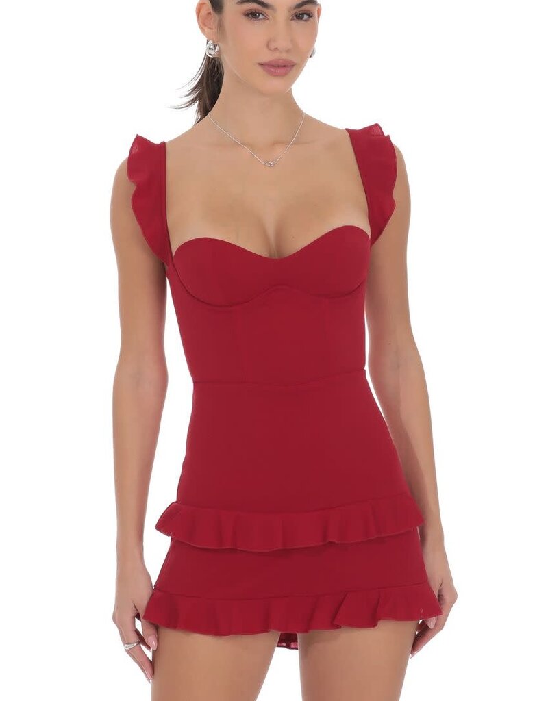 Lucy In The Sky Ruffle Bodycon Mini Dress