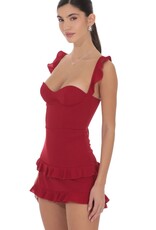 Lucy In The Sky Ruffle Bodycon Mini Dress