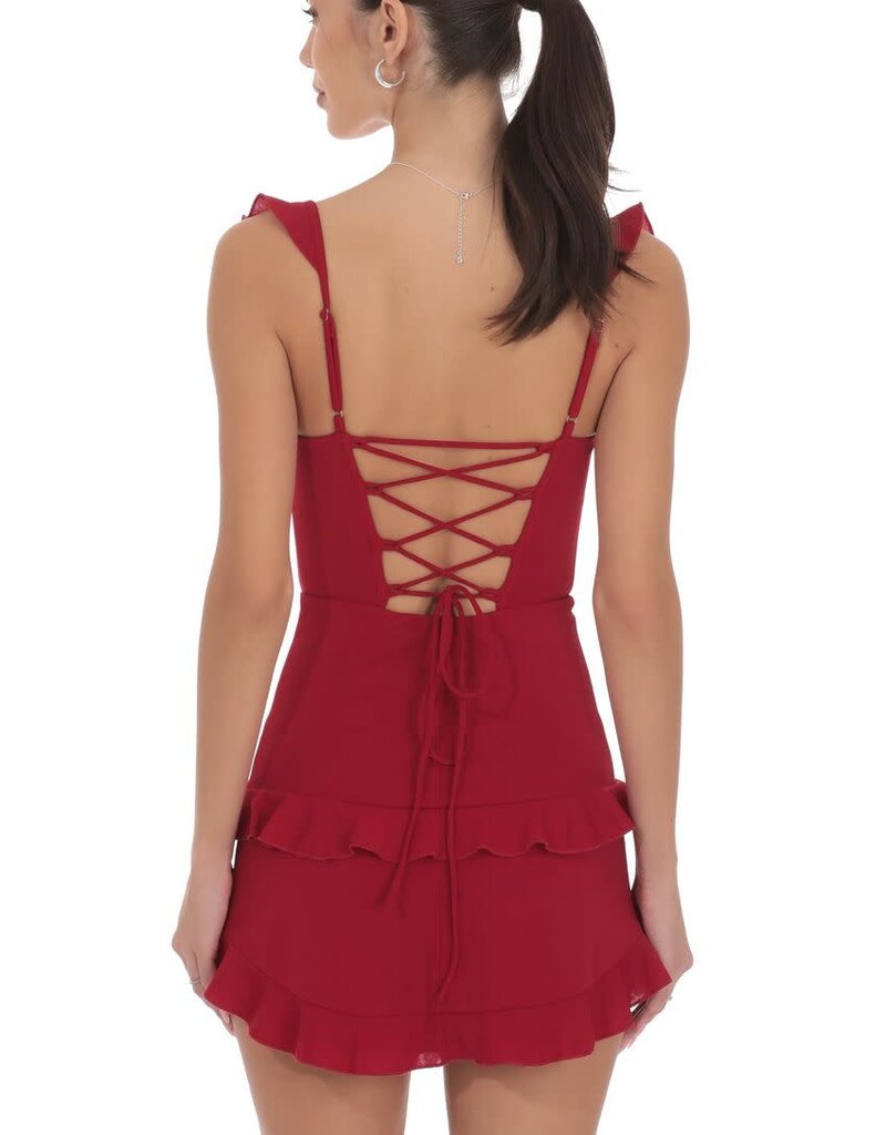 Lucy In The Sky Ruffle Bodycon Mini Dress