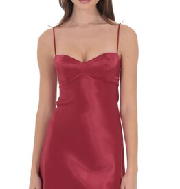 Lucy In The Sky Satin Sweetheart Neck Mini Dress