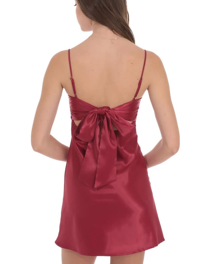 Lucy In The Sky Satin Sweetheart Neck Mini Dress