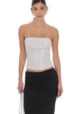 Lucy In The Sky Sequin Ruched Tube Top