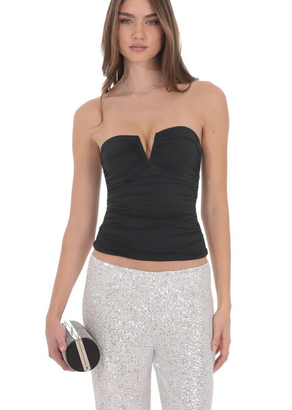 Lucy In The Sky V Strapless Ruched Top
