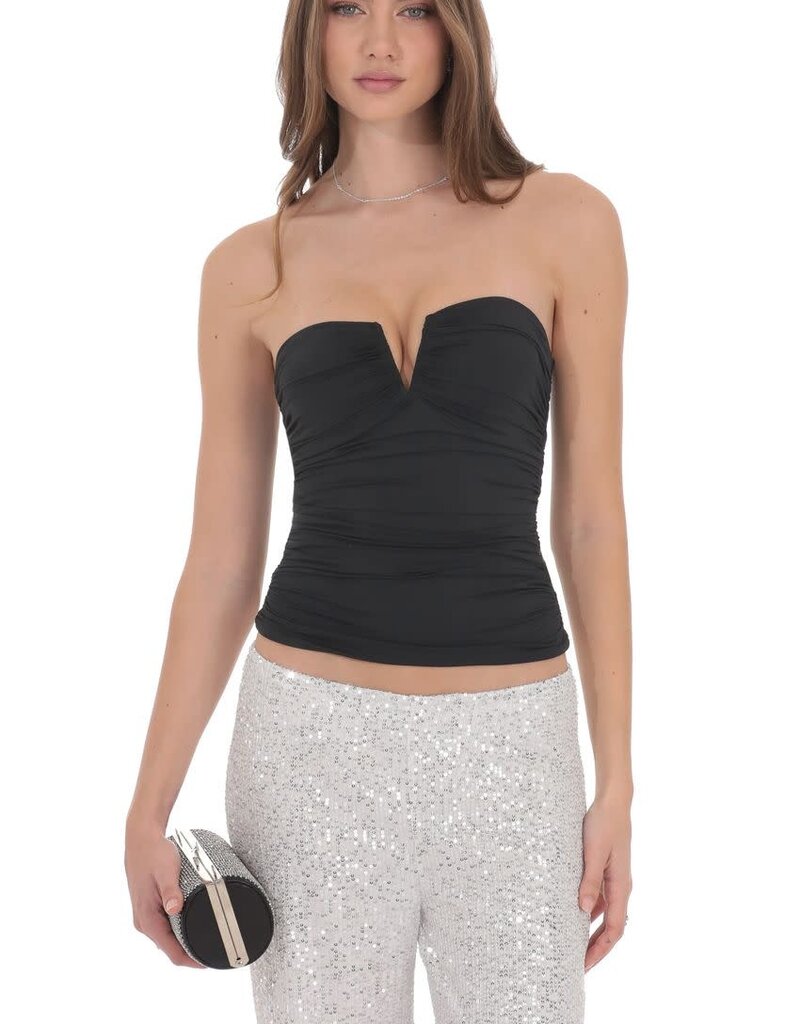 Lucy In The Sky V Strapless Ruched Top