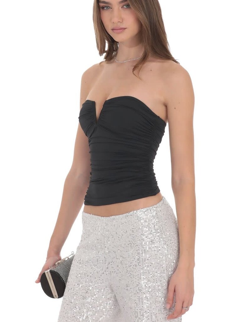 Lucy In The Sky V Strapless Ruched Top