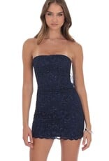 Lucy In The Sky Strapless Lace Back Bow Mini Dress