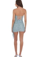 Lucy In The Sky Strapless Sequin Tassel Corset Mini Dress