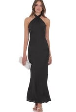 Lucy In The Sky Satin Cross Halter Maxi Dress