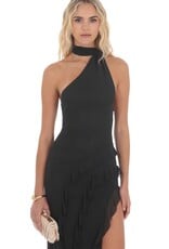 Lucy In The Sky Mesh Halter Scarf Maxi Dress