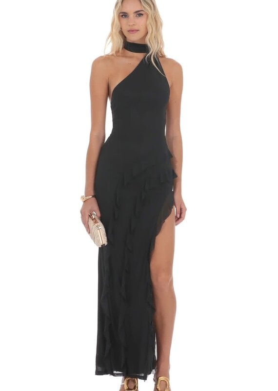 Lucy In The Sky Mesh Halter Scarf Maxi Dress