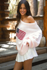 American Flag Off The Shoulder Sweater