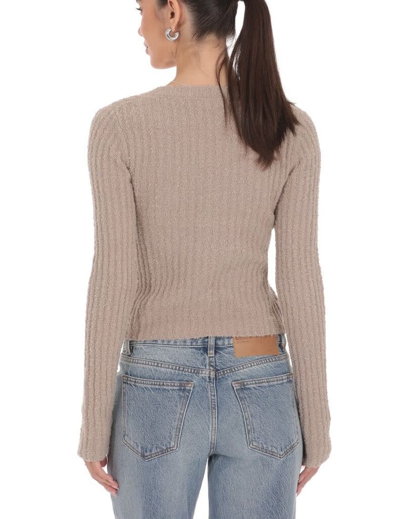 Lucy In The Sky Ribbed Knit Cardigan Top