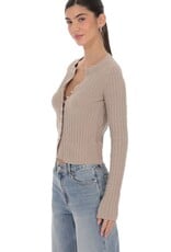 Lucy In The Sky Ribbed Knit Cardigan Top