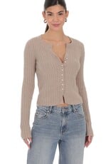 Lucy In The Sky Ribbed Knit Cardigan Top