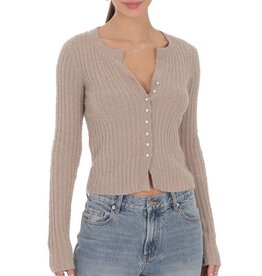 Lucy In The Sky Ribbed Knit Cardigan Top